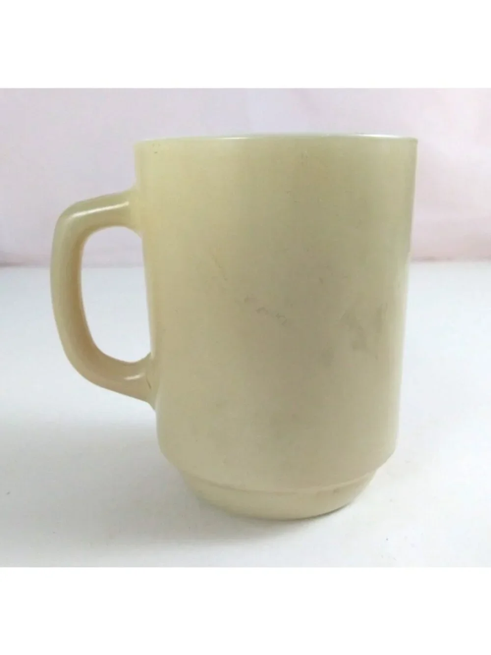 Vintage Fire King Anchor Hocking D Handle Cream/Ivory Coffee Cup Mug Made In USA